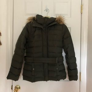WOMENS OLIVE GREEN ABERCROMBIE WINTER COAT !